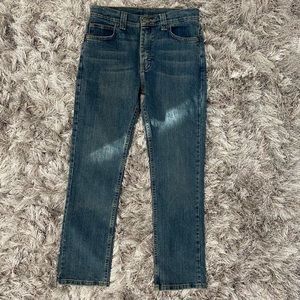 Wrangler boys blue denim, loops and elastic adjustable Jeans . Size 14 Reg. Used